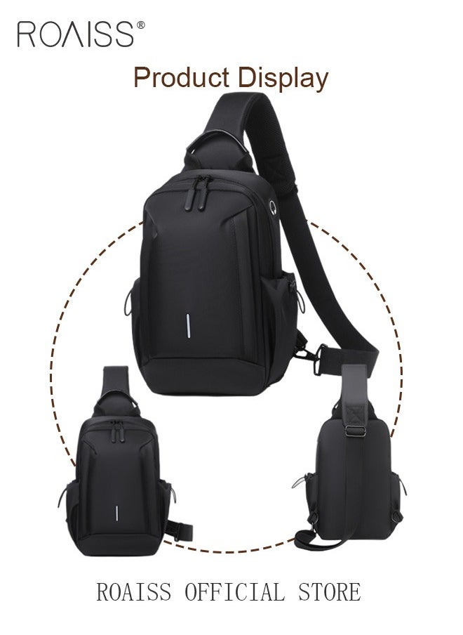 2 Piece Bag Set of Sling Bag and Long Wallet for Men Casual One Shoulder Bag Backpack PU Multi-slot Zipper Wallet New Fashion Men's Multifunctional Waterproof Crossbody Bag