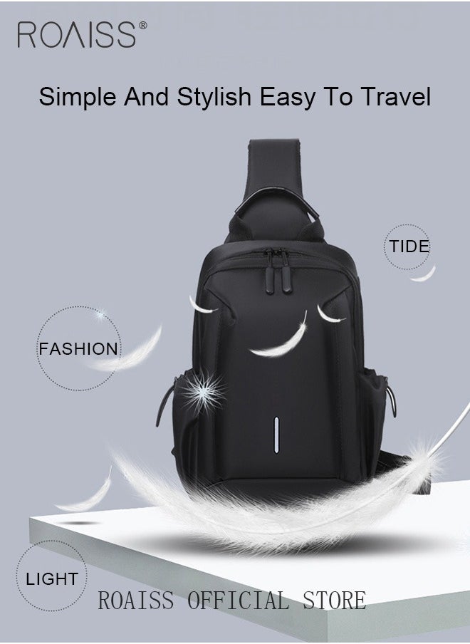 2 Piece Bag Set of Sling Bag and Long Wallet for Men Casual One Shoulder Bag Backpack PU Multi-slot Zipper Wallet New Fashion Men's Multifunctional Waterproof Crossbody Bag