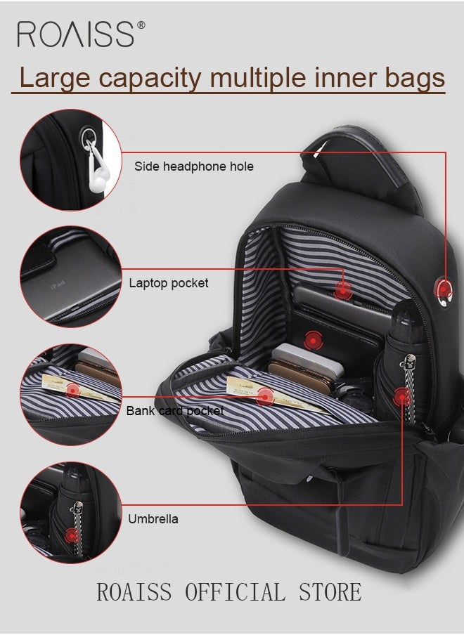 2 Piece Bag Set of Sling Bag and Long Wallet for Men Casual One Shoulder Bag Backpack PU Multi-slot Zipper Wallet New Fashion Men's Multifunctional Waterproof Crossbody Bag