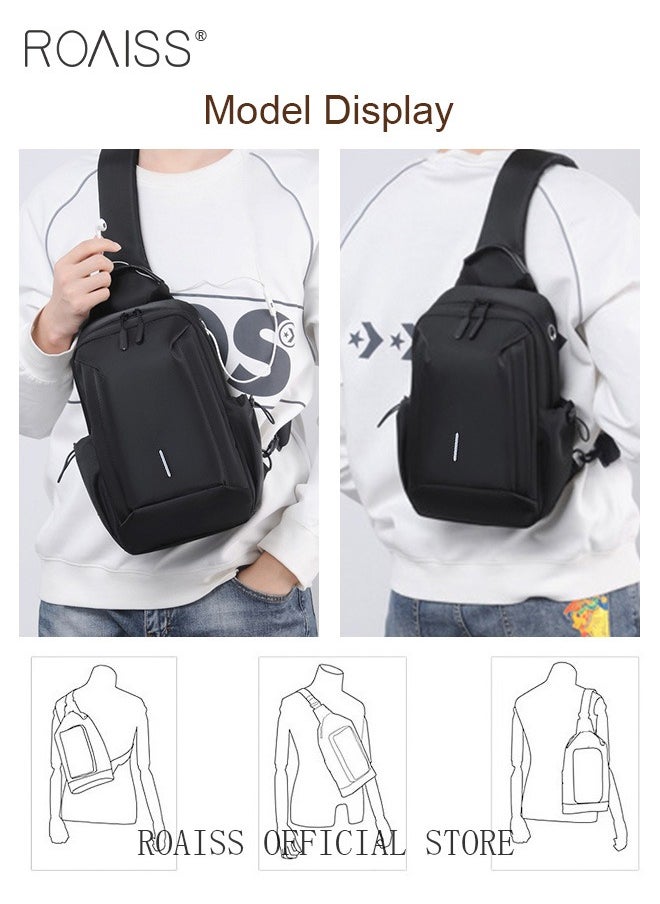 2 Piece Bag Set of Sling Bag and Long Wallet for Men Casual One Shoulder Bag Backpack PU Multi-slot Zipper Wallet New Fashion Men's Multifunctional Waterproof Crossbody Bag