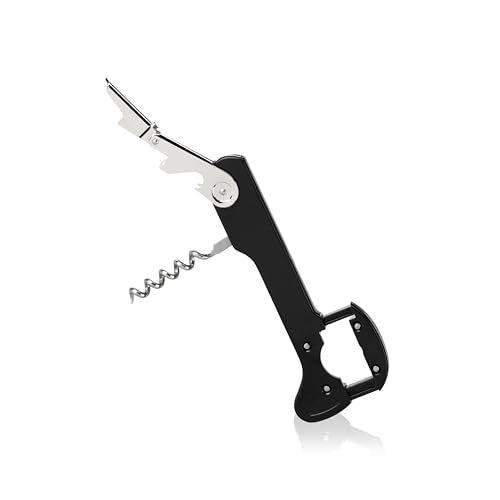 True Recoil Waiters Corkscrew Wine Opener, Durable Stainless Steel with Built-in Bottle Opener and 4-Wheel Foil Cutter for Bartenders, Home Bar, Kitchen, Outdoor Party, Gifts for Wine Lovers, Set of 1 - Image 4