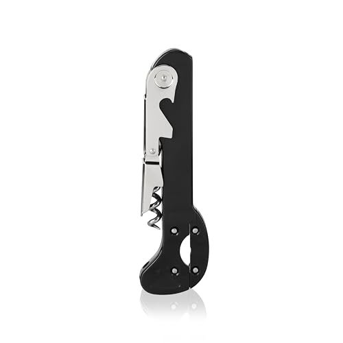 True Recoil Waiters Corkscrew Wine Opener, Durable Stainless Steel with Built-in Bottle Opener and 4-Wheel Foil Cutter for Bartenders, Home Bar, Kitchen, Outdoor Party, Gifts for Wine Lovers, Set of 1 - Image 1