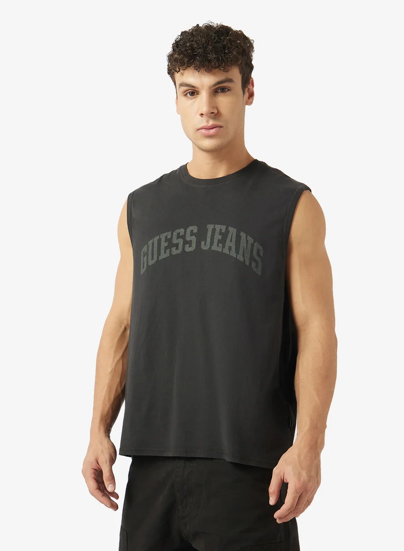 Logo Detail Crew Neck Tanks