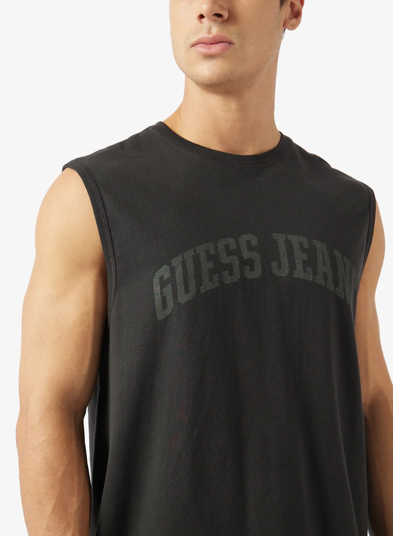 GUESS  Logo Detail Crew Neck Tanks for Men | Best Price UAE