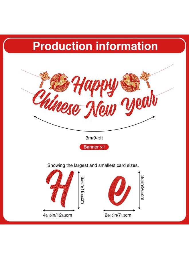 Biswiter Chinese New Year Decorations 2026,include Pre-installation Banner and 16 Pcs Chinese New Year Hanging Decor,Lunar Party Decorations 2026 for Lunar Year Spring Festival - Image 3