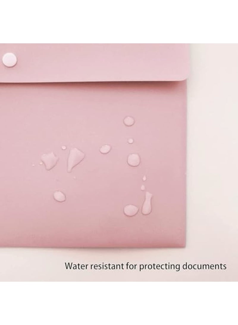 SYOSI Poly File Folders Letter Size A4, Plastic Document Holders with Snap Button Closure, Reusable File Jackets for School, Office, Home Storage and Travel Documents (Pastel Pink, Pack of 5) - Image 4