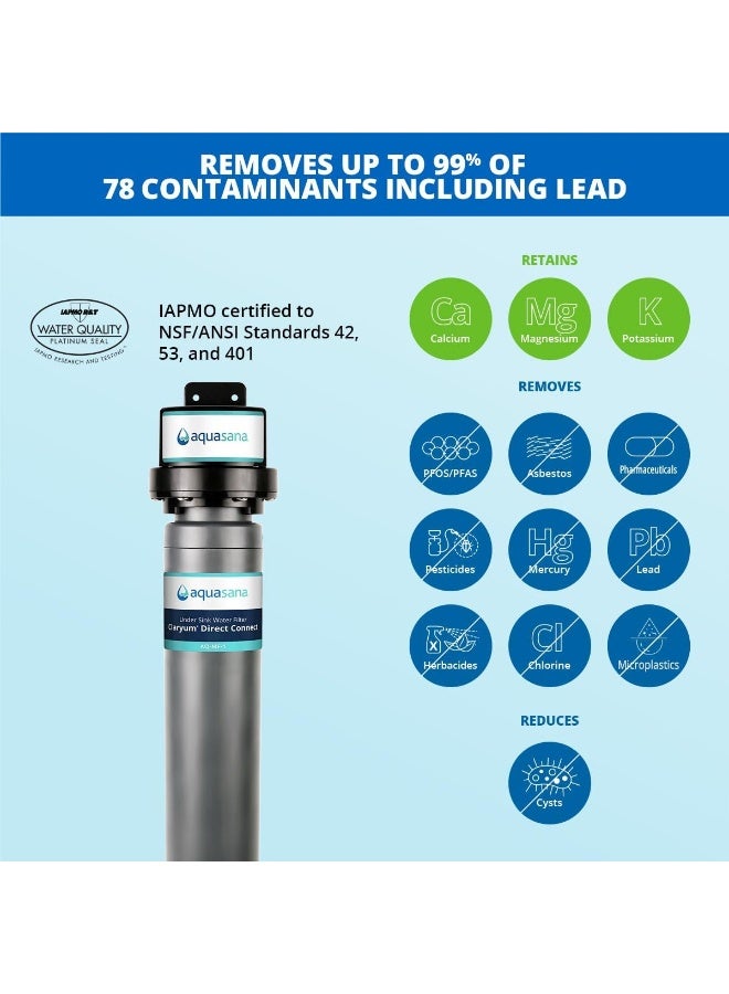 Aquasana Aquasana Under Sink Water Filter System - Claryum Direct Connect Under Counter Filtration  - Image 5