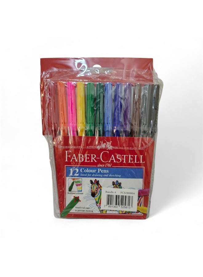 فابير كاستل شمع FC ٥٨ مم ١٢ سل + قلم فايبر ١٢ سل + غراء ١٠ غرام ٤ قطع (حزمة) - Image 2