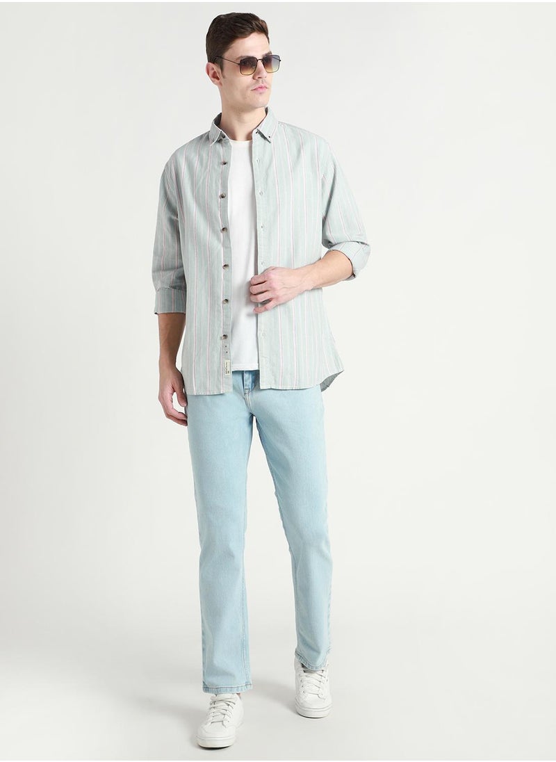 Dennis Lingo Straight Fit Light Blue Men's Jeans with Button & Zip Closure (Denim)  - Image 1
