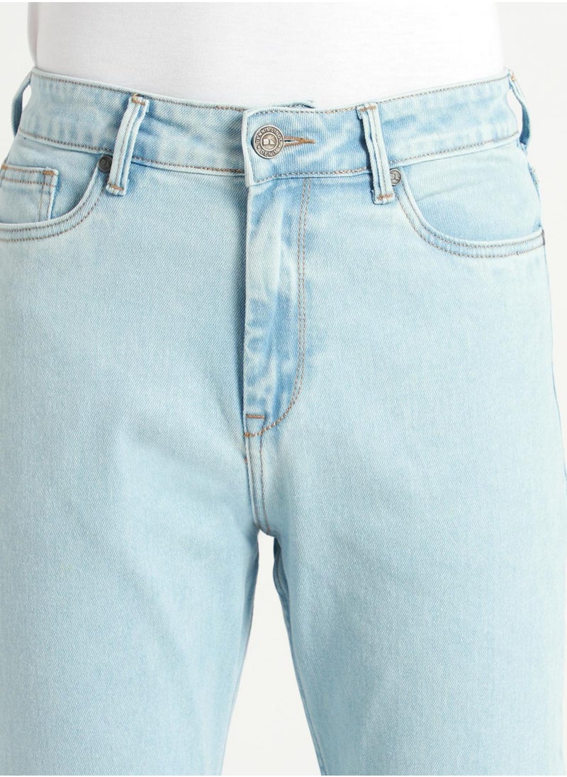 Dennis Lingo Straight Fit Light Blue Men's Jeans with Button & Zip Closure (Denim)  - Image 5