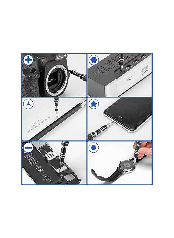 PROMASS مجموعة مفكات دقيقة ميني، 118 في 1 مجموعة مفكات مغناطيسية، مجموعة أدوات إصلاح متعددة الوظائف من الفولاذ المقاوم للصدأ للهاتف، الكمبيوتر المحمول، الكمبيوتر، النظارات، الإلكترونيات، وأكثر - أسود - Image 5