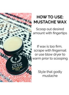 Zeus Mustache Waxnatural Shinemoisturizingconditioning Moustache Waxlightmedium Holdmade In Usa (1 Oz.)  - Image 4