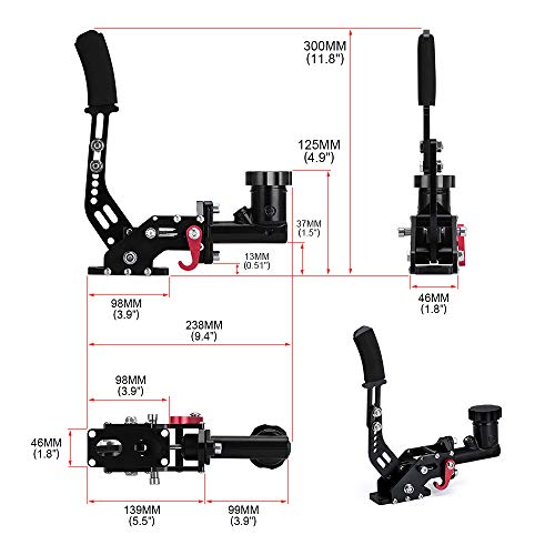 PQY Racing Hydraulic Drift Handbrake Gear Lever W/Oil Tank Hydro E-Brake Rally 3/4 0.75Bar 3/8-24 Parking Adjustable Brake Black - Image 5