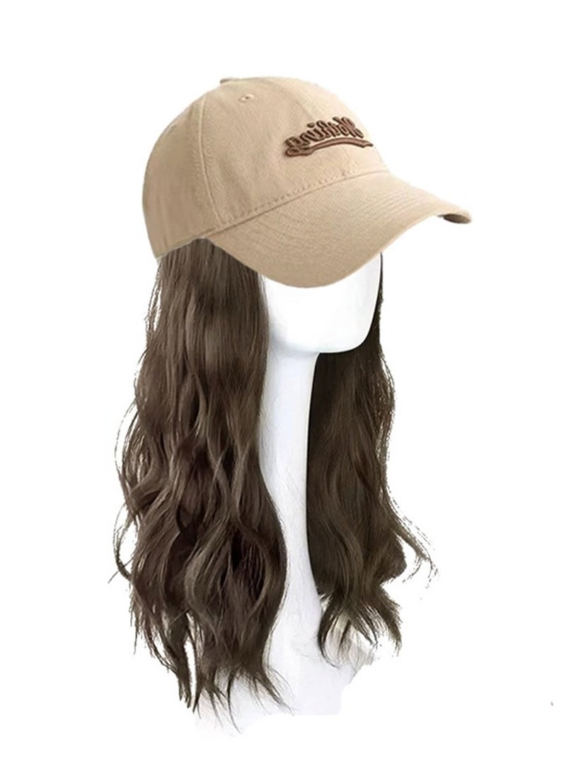 Wig hat all-in-one women's fashion lazy roll baseball cap versatile removable full head cover natural women's wig hat cosplay wig costumes dress up wig  - Image 1