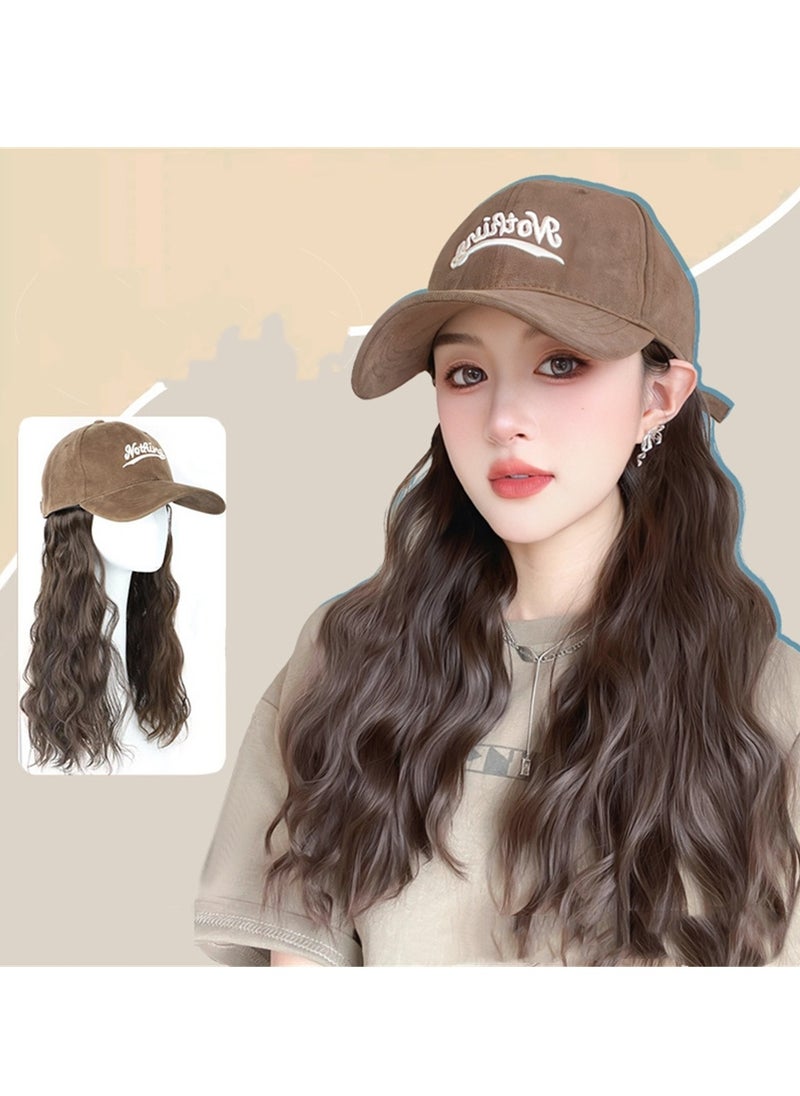 Wig hat all-in-one women's fashion lazy roll baseball cap versatile removable full head cover natural women's wig hat cosplay wig costumes dress up wig  - Image 3