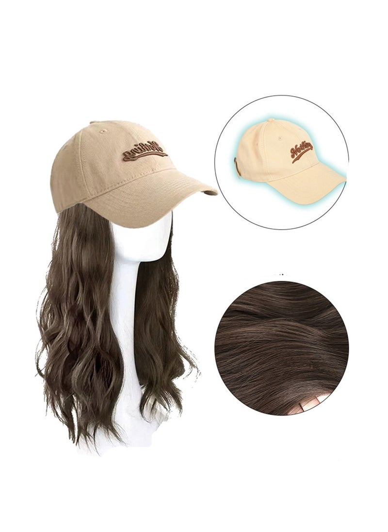Wig hat all-in-one women's fashion lazy roll baseball cap versatile removable full head cover natural women's wig hat cosplay wig costumes dress up wig  - Image 2