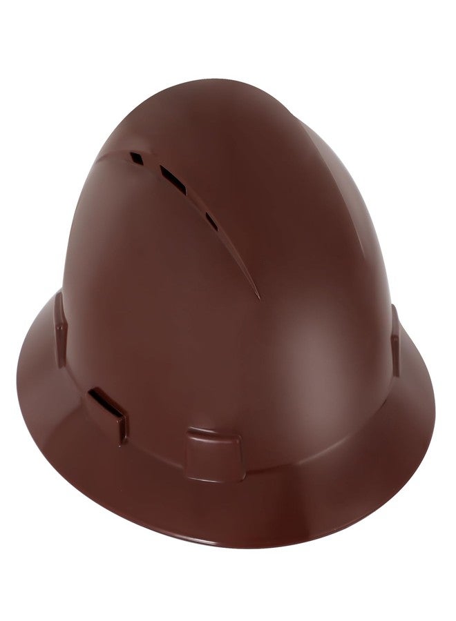 Zeluga 15-440 HDPE Full Brim Hard Hat, Construction Safety Helmet with Vented Holes, 6 Point Adjustable Ratchet Suspension, Meets ANSI/ISEA Z89.1, Brown - Image 2