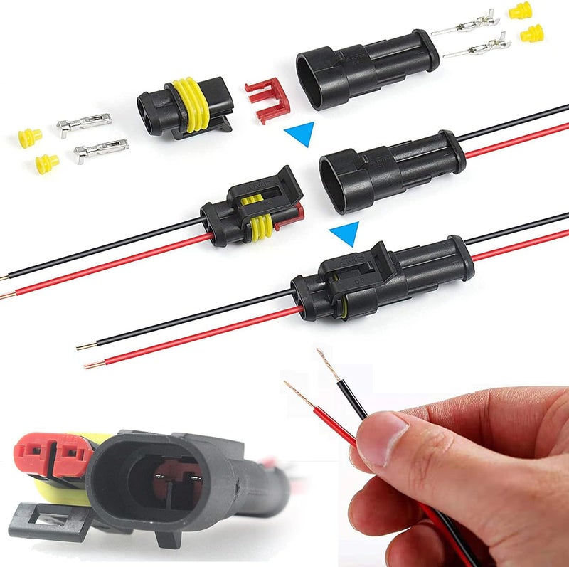 ZOZOE 6 Kit 2 Pin Car Connector Waterproof Electrical Connector, Male and Female Way 18 AWG Wire Plug Socket Kit for Truck, Motorcycle, Boat and Other Wire Connection - Image 4