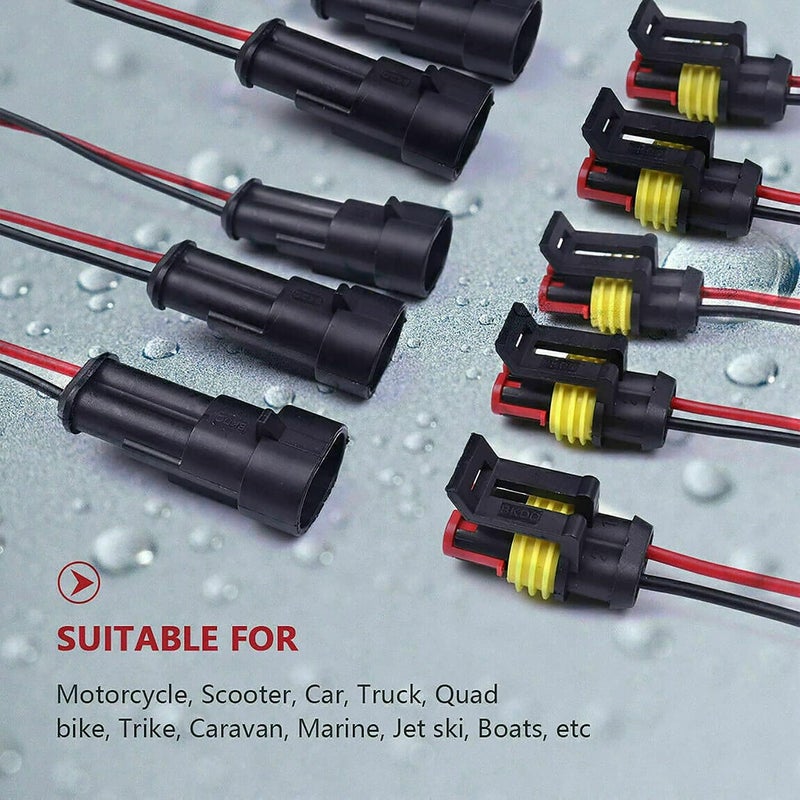 ZOZOE 6 Kit 2 Pin Car Connector Waterproof Electrical Connector, Male and Female Way 18 AWG Wire Plug Socket Kit for Truck, Motorcycle, Boat and Other Wire Connection - Image 5