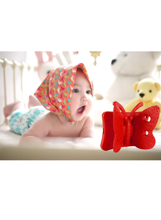 روك بو جراب iPad 10.2 2020 ، جراب iPad من الجيل السابع للأطفال ، غطاء واقٍ واقٍ مقاوم للصدمات من إسفنج EVA فائق الحماية للأطفال لجهاز iPad 10.2 بوصة 2019 7th 2020 8th Gen - أحمر - Image 5