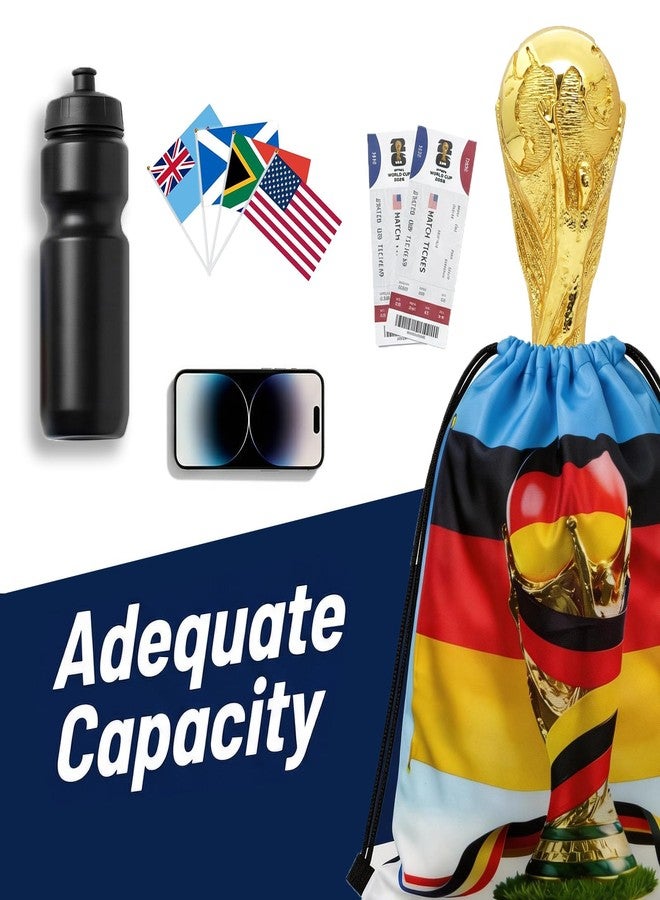 KINFAVOU 2026 World Cup Germany Soccer Fan Gear Set, 7-Piece Drawstring Backpack Decoration & Storage Set for World Cup & Patriotic Holidays - Image 4