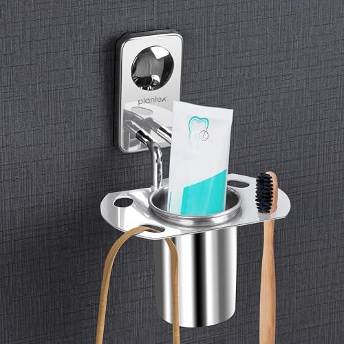 Plantex Metro Platinum Stainless Steel Tooth Brush Holder/Tumbler Holder/Bathroom Accessories - Image 1