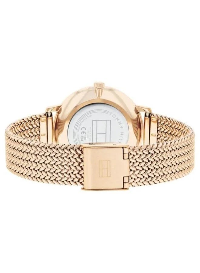 Tommy Hilfiger Women’s Rose Gold Stainless Steel Mesh Watch – Champagne Dial, Crystal Accents (1782603) - Image 3