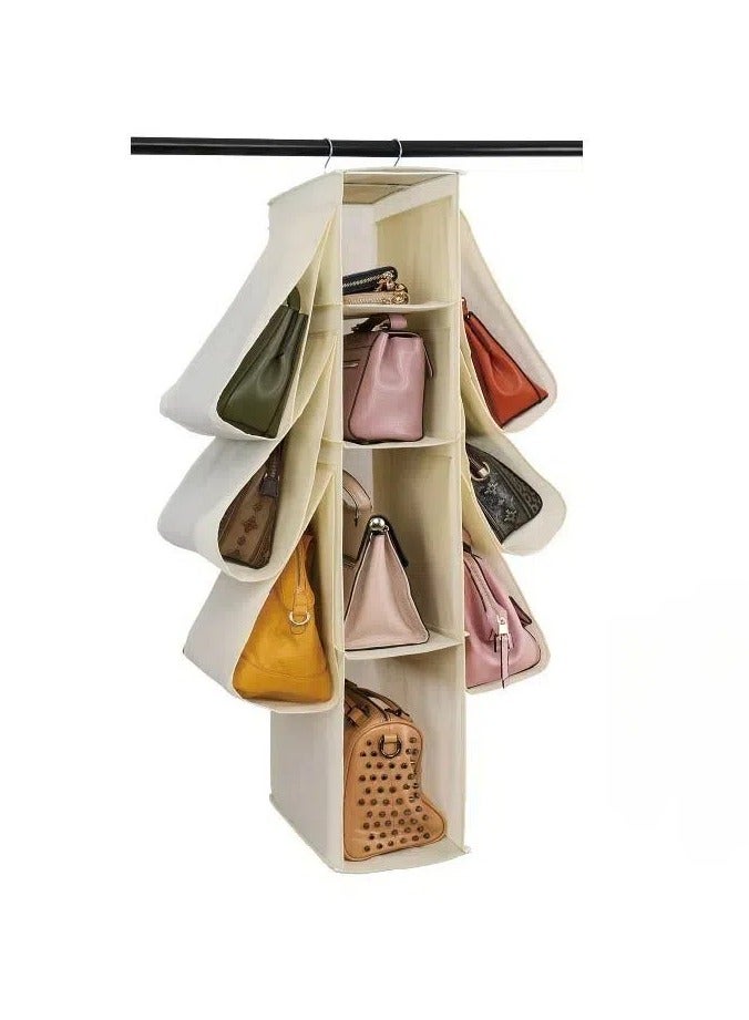 حقيبة تخزين معلقة غير منسوجة لخزانة الملابس المنزلية، مقاومة للغبار ومنظم خزانة مع عشرة مقصورات - Image 1