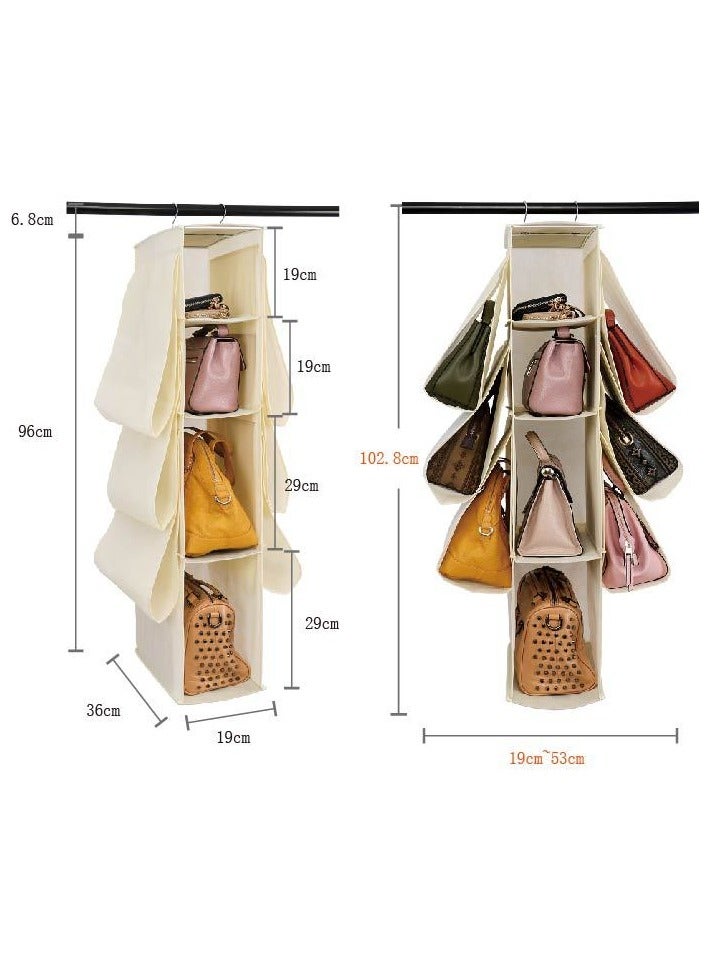 حقيبة تخزين معلقة غير منسوجة لخزانة الملابس المنزلية، مقاومة للغبار ومنظم خزانة مع عشرة مقصورات - Image 4