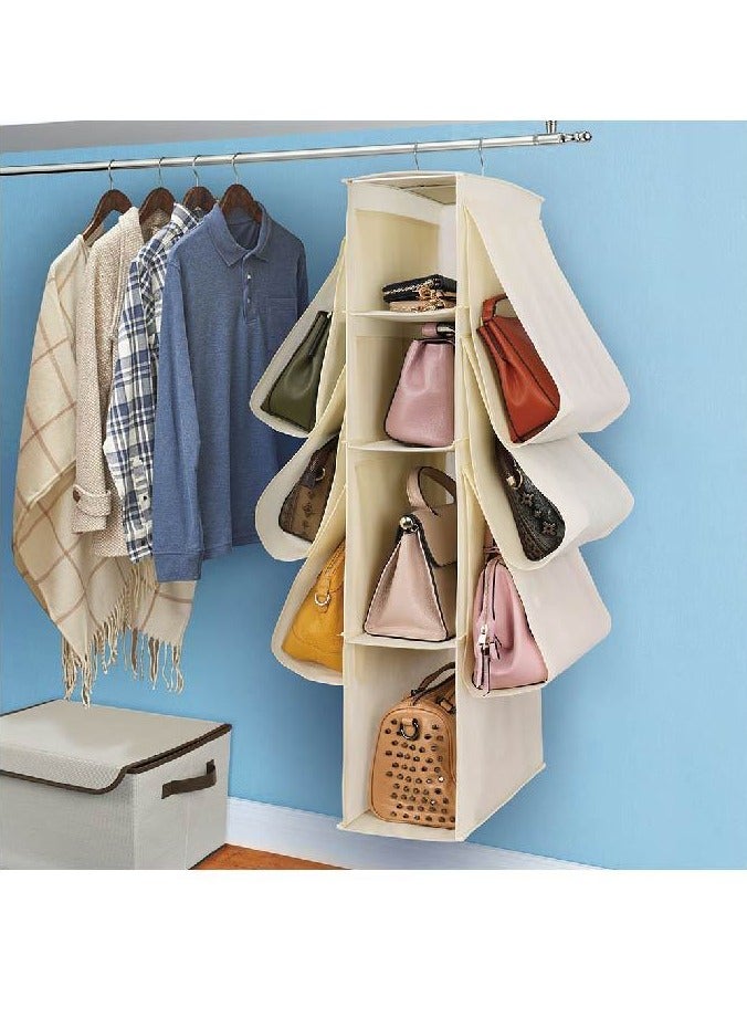 حقيبة تخزين معلقة غير منسوجة لخزانة الملابس المنزلية، مقاومة للغبار ومنظم خزانة مع عشرة مقصورات - Image 3