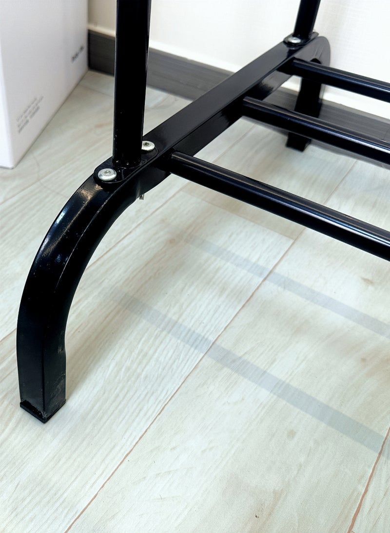 Noon East Metal Clothes Hanger Organizer and Clothes Stand with Wheels - Black 146x110x55 cm - Image 5