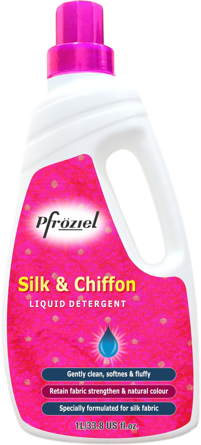 Pfroziel Silk and Chiffon Liquid Detergent,maintain shine & protect colour, No Harmful chemical, 1 Liter (1) - Image 1