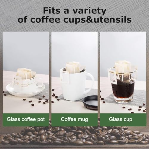 ZEBROC 100 Pieces Portable Coffee/tea Filter Paper Bag Hanging Ear Drip Coffee Tea Bag Single Serve Disposable Pour Over Drip Coffee Filter Bag Perfect for Travel, Camping, Home (100, Drip Coffee Bag) - Image 5