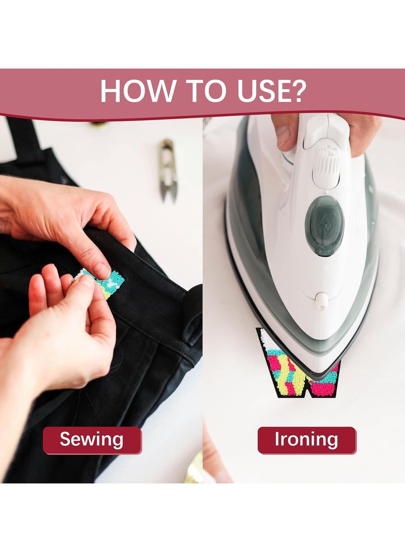 Zikra 26 Pcs Letter Patch Iron on Chenille Iron on Varsity Letter Patch Chenille Embroidered Patch Applique Sewing Clothing Badges for Shirts Jackets Jeans Hats Bags Shoes - Image 5