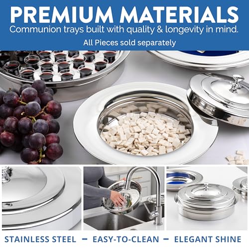 Steadfast Selections - (Bread Tray Lid) Premium Communion Trays for Churches | Communion Set | Communion Plates for Church | Communion Tray Set | Communion Supplies | Church Communion Ware Sets - Image 2