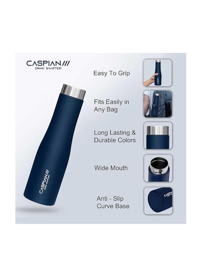Atlasware CASPIAN /// Aqua Stainless Steel Water Bottle (Blue, 1 Litre)| Leak Proof Thunder for Fridge Home Office Travel School Kids Boys Girls Adults Sports Gym Yoga  - Image 4