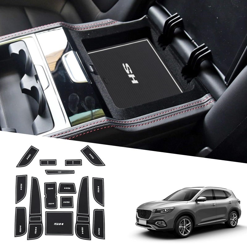 Generic Ruiya Compatible with MG HS/EHS EV/HS Plug-in Hybrid 2018-2024 Car Rubber Mats, Car Mats Door Slot Mat Car Armrest Drink Holder Mat Centre Console Non-Slip Mats Rubber Mats MG HS Accessories - Image 1