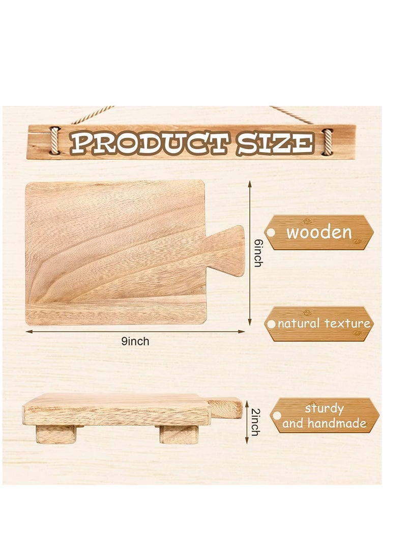 SYOSI قاعدة خشبية حامل صابون خشبي قاعدة خشبية عميقة لزجاجات النباتات مستحضرات التجميل المناديل الشموع الزينة واقية من الماء حامل خشبي لسطح الطاولة حوض الزينة ديكور منزلي هدية تدفئة منزل ريفية - Image 2