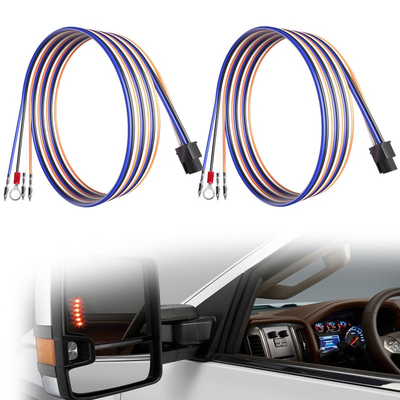 Sousery Tow Mirrors Wiring Harness Compatible with Chevrolet Chevy Silverado GMC Sierra 1500 2500 HD Sierra Truck 20142018 Cargo Running Turn Signals Light2PCS - Image 2