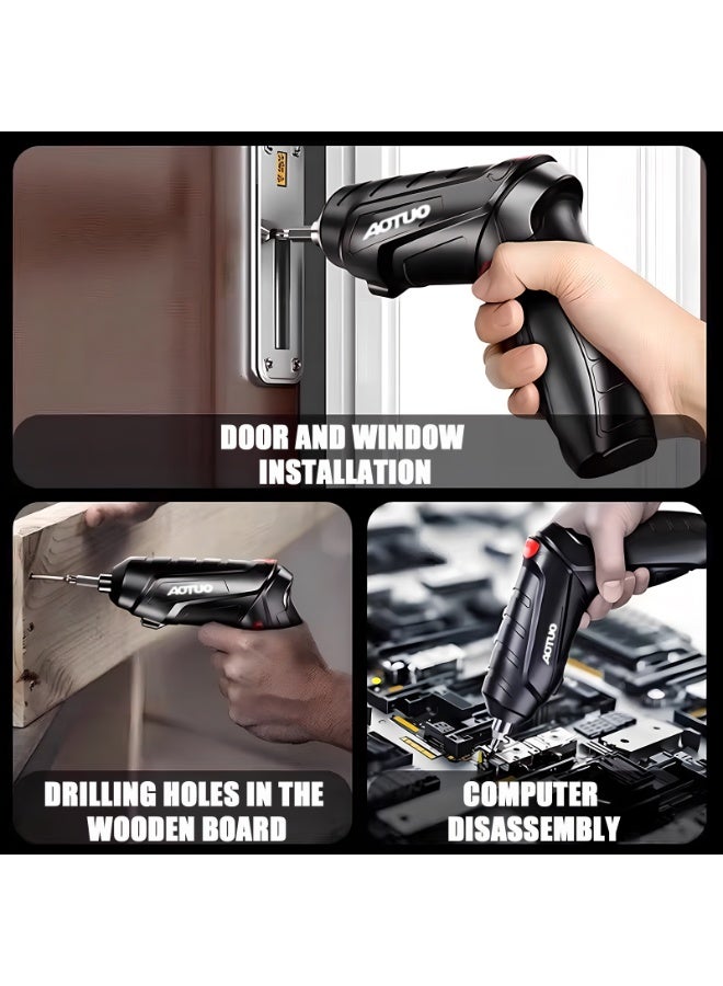 AOTUO Cordless Drill Set,47 In 1 Electric Screwdriver Set,Diy Tools With Led Light & Charger For Home, Office, Workplace - Image 4