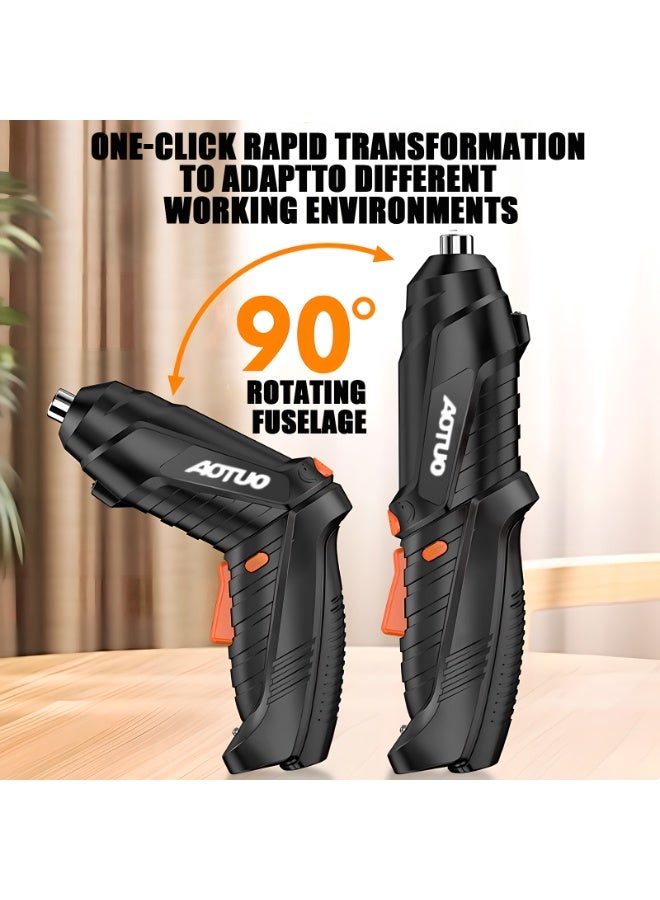 AOTUO Cordless Drill Set,47 In 1 Electric Screwdriver Set,Diy Tools With Led Light & Charger For Home, Office, Workplace - Image 3