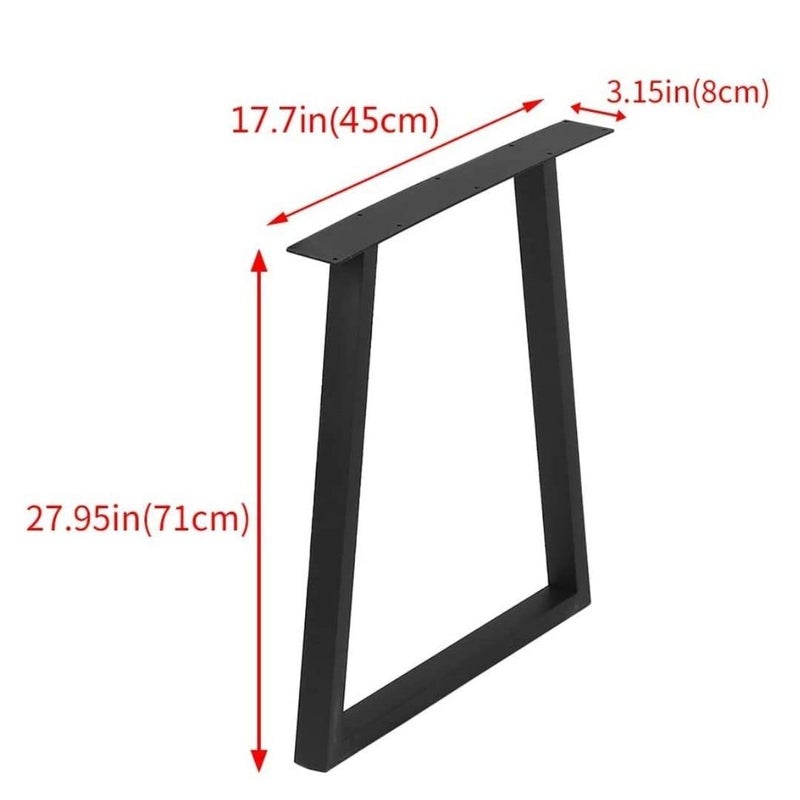 Ventuos Newtown Metal Table Legs DIY Furniture Legs Black Dining Table Leg Cast Iron Legs Computer Desk Legs Office Desk Legs Set of 2 only Legs TRAPEZOIDAL Shape - Image 4