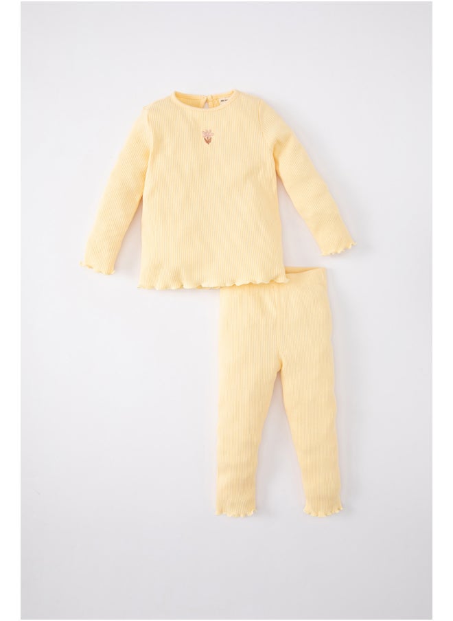 DeFacto - Babygirl Regular Fit Bike Neck Long Sleeve Knitted Set -2 Pieces - Image 1