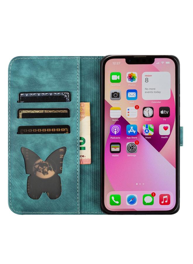 Zaboon Case For iPhone 13 mini Butterfly Cat Embossing Flip Leather Phone Case - Image 4