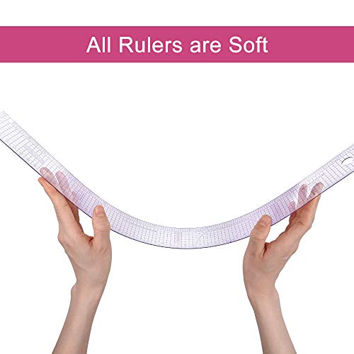 EXTCCT 13PCS Styling Sewing French Curve Ruler Set, Dress Makers Rulers Clear Sewing Tailors Pattern Making Ruler for Fashion Design and Guides - Image 4