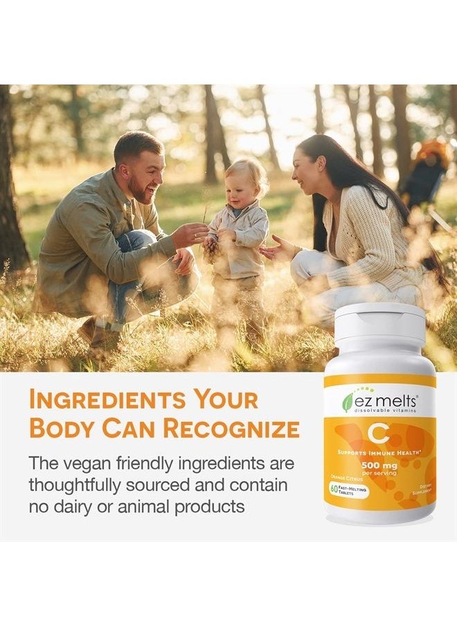 EZ Melts - Dissolvable Vitamin C 500 mg, Sugar-Free, 1-Month Supply - Image 1