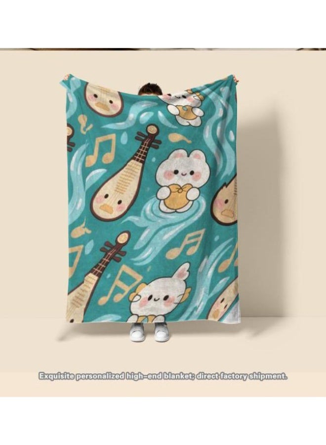 عام بطانية رقيقة من الفانيلا الكرتونية للأطفال والرضع (دافئة ومريحة، ومناسبة للنوم والألعاب) 70 سم * 100 سم - Image 4