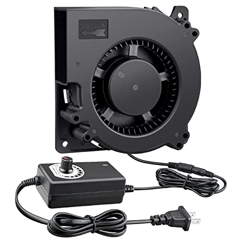 WDERAIR 120mm Centrifugal Blower Fan Big Airflow 12V with AC 110v 220v Variable Speed Controller for Inflatable Replacement,DIY Receiver Modem Cooling Ventilation Exhaust Projects - Image 1