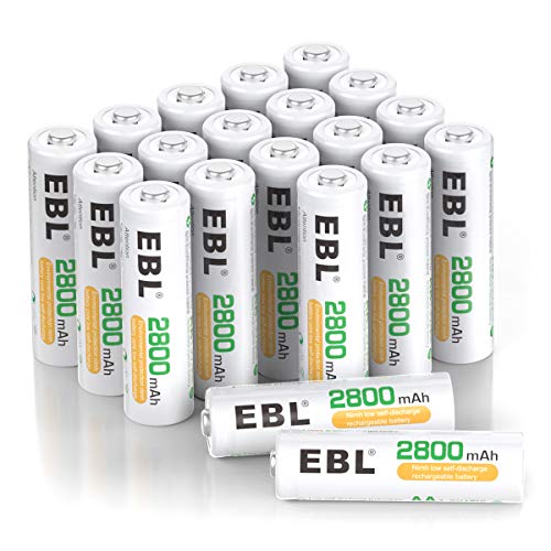 EBL 20-Counts AA Rechargeable Batteries 2,800mAh High Capacity AA Batteries - Image 1