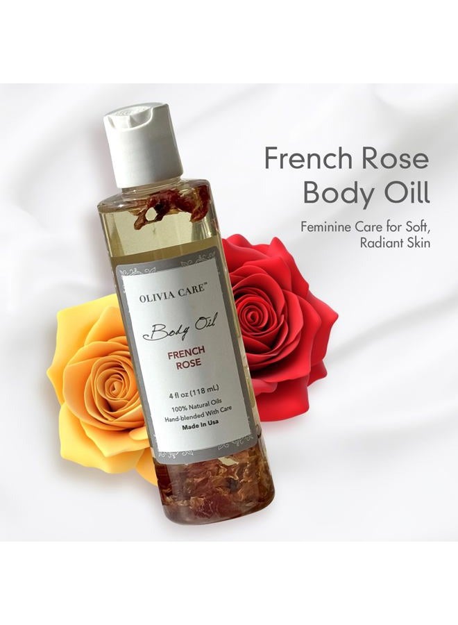 Olivia Care زيت الجسم - زيت عطر طبيعي للنساء | زيت مرطب ومغذي بعد الاستحمام - مدعم بفيتامين E و K وأحماض أوميغا الدهنية - يقلل من جفاف البشرة (وردة فرنسية) - Image 2